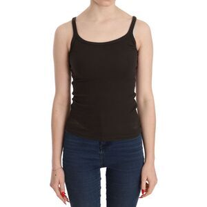 PINK MEMORIES Dark Brown Sleeveless Spaghetti Strap Women's Blouse